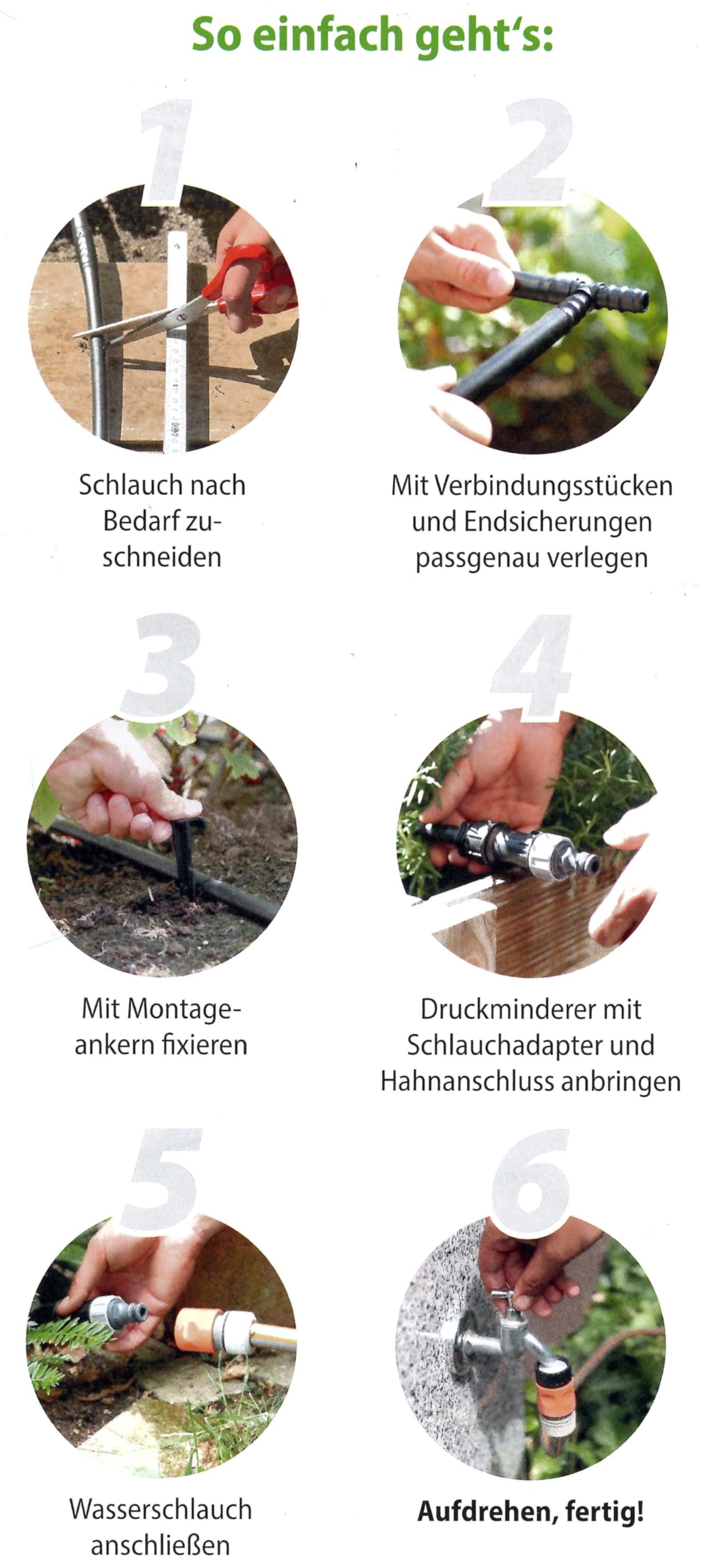Aquadrip Tropfschlauch Bewässerung/Perlschlauchbewässerung Starter Set 60m, bis zu 70% Wasser sparen