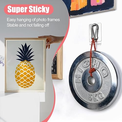 Miniatura 4 de Perchas de metal para marcos de fotos para colgar sin daños, ganchos para colgar fotos que no dañan la pintura de pared, ganchos de pared de dientes