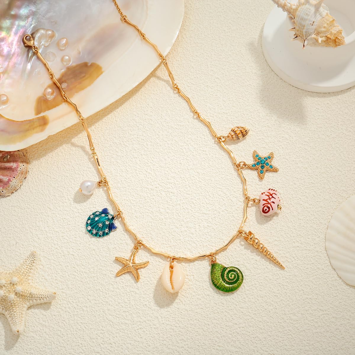 CLASSYZINT Shell Necklace Shell Conch Starfish Charm Necklace Boho Summer Necklaces Beach Jewelry for Women - Image 5