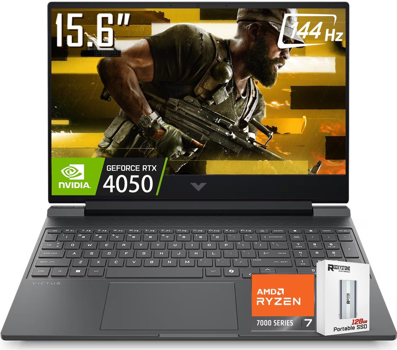 HP Victus 15.6″ FHD 144Hz Gaming Laptop, 15.6 FHD 144Hz, AMD Ryzen 7 7445HS(Up t…