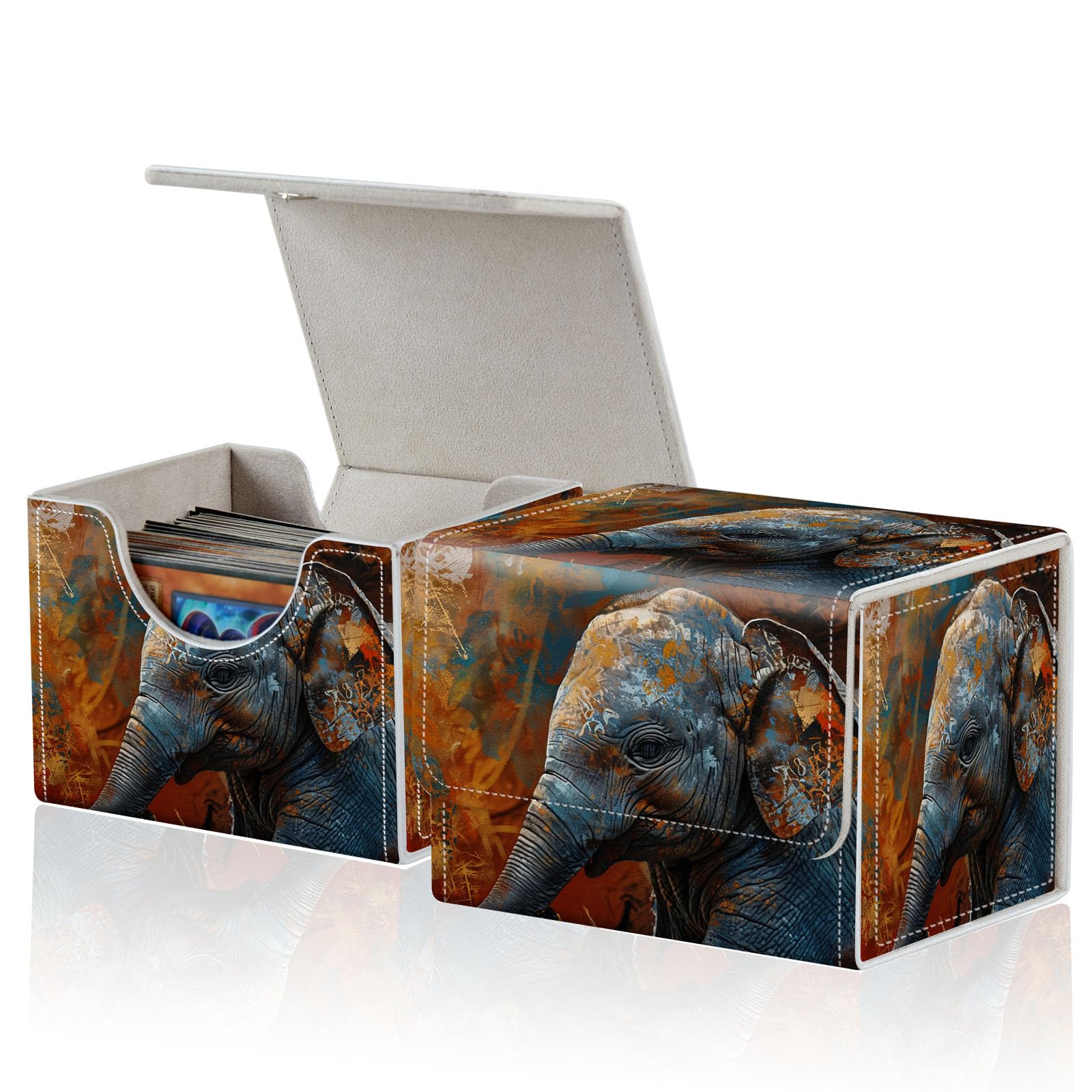 Amazon.com: ACWDMKH for MTG Commander Deck Box,Card Deck Box for Trading  Yugioh MTG,Fits 100 Double Sleeved Cards,PU Leather Strong Magnet Case for  Magic Commander TCG CCG,Oil Painting Elephant : Toys & Games