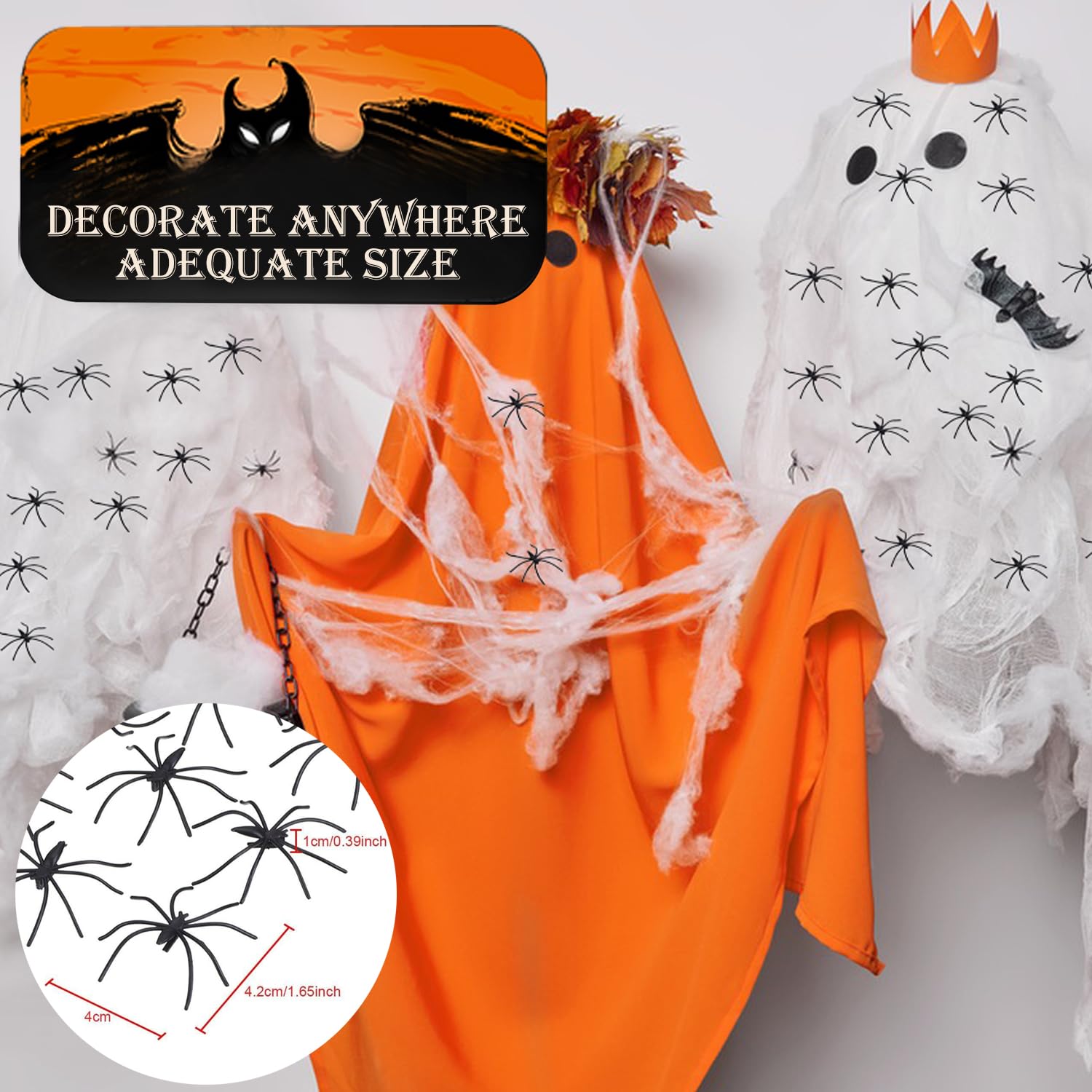 Halloween Spinnennetz Deko – 160g Dehnbar, Mit 30 Kunstspinnen, Für Garten & Party