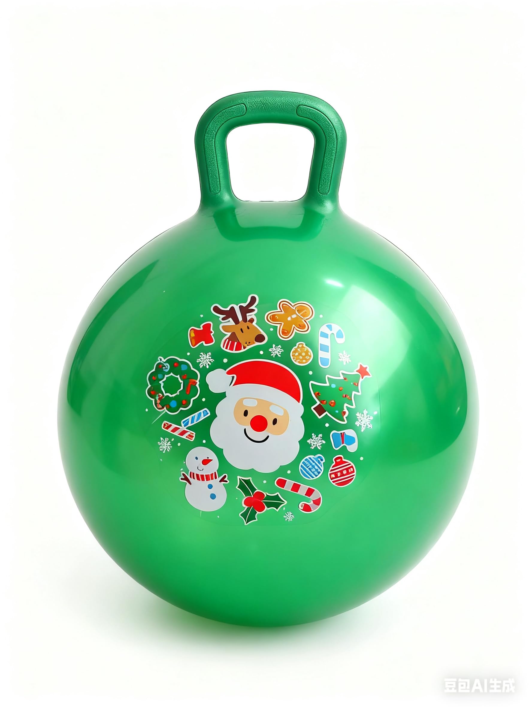 U&C Planet Christmas Space Hopper 18 Inch Bouncy Ball for Kids Ages 3-8, Christmas Themed Ride-On Hopper Ball with Hand Pump