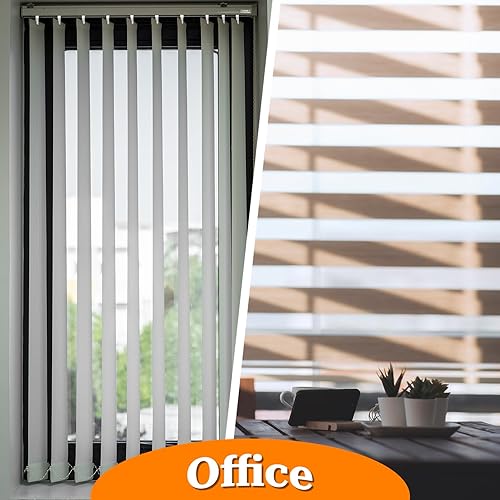 Miniatura 7 de 50 láminas de repuesto para persianas verticales blancas y pestañas de reparación, 6 piezas de repuesto de láminas verticales de PVC con 32 pestañas