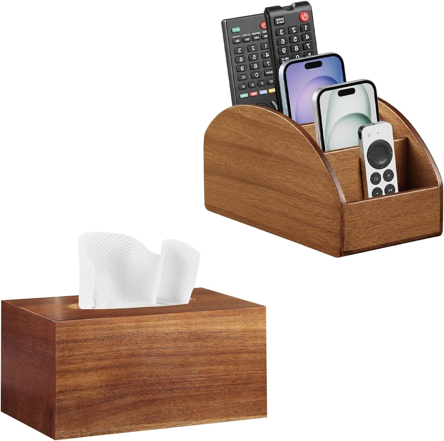BIBELUN 1 * Tissue Box Cover +1 * Large TV Remote Control Holder