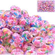 AIPRIDY Girls Lucky & Spacer Beads - European Craft Amber Beads for DIY Charms Bracelet Jewelry Making Bear Claw Black & Orange