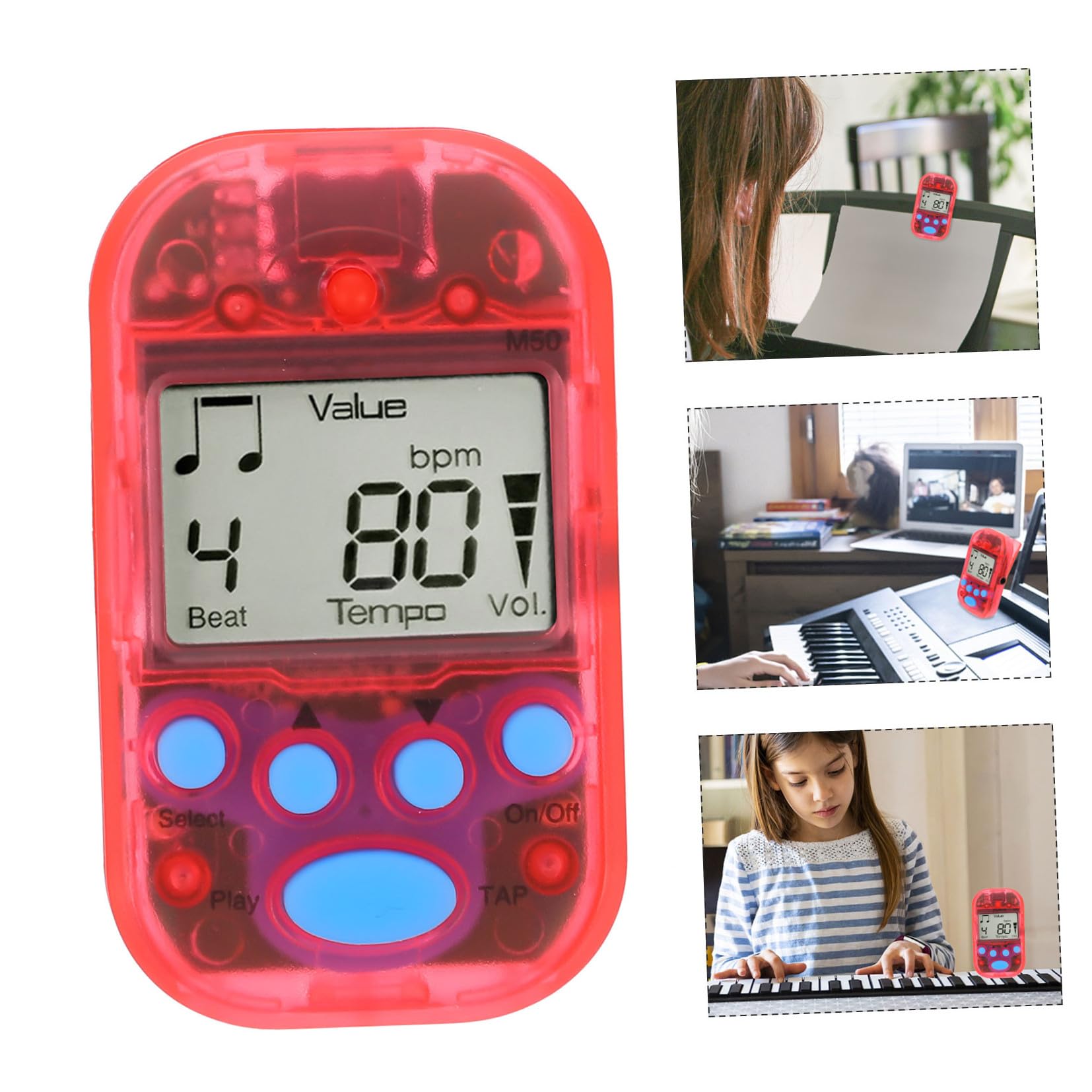 Toyvian 5 szt. elektronicznych metronomów mini metronom do pianina metronom świetlny, akcesoria do gitary elektronicznej, metronom do elektronicznego fortepianu, metronom do instrumentów muzycznych,