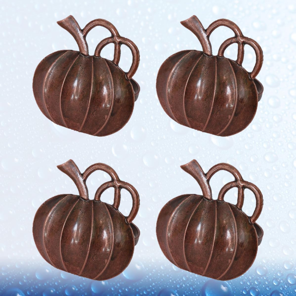 Vintage Pumpkin 4pcs Napkin Rings Alloy for Christmas Restaurant Table