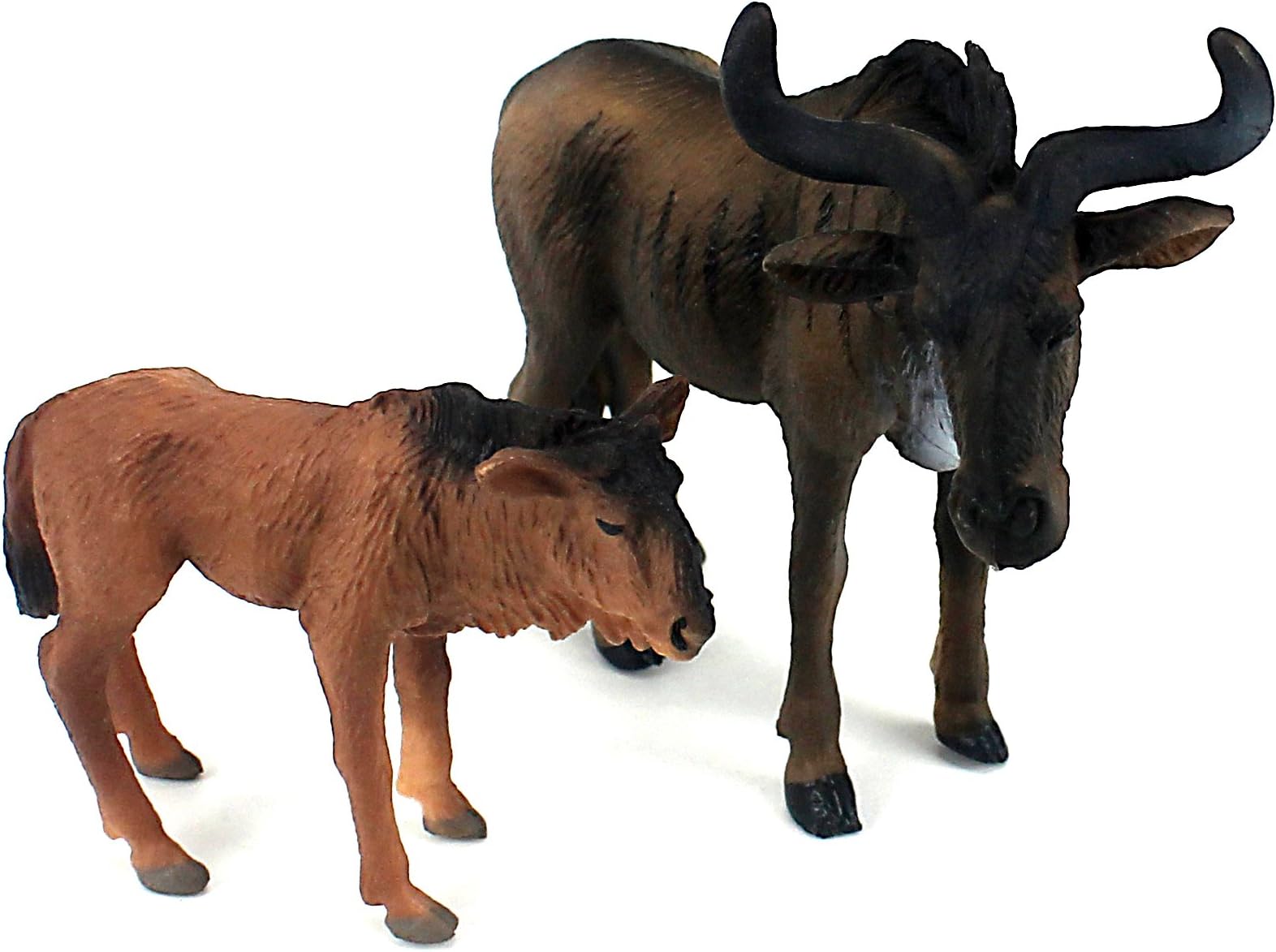 - FUNSHOWCASE African Jungle Animals Toy Wildebeest Figure Realistic Plastic Figurine Playset Lot 2-Piece
