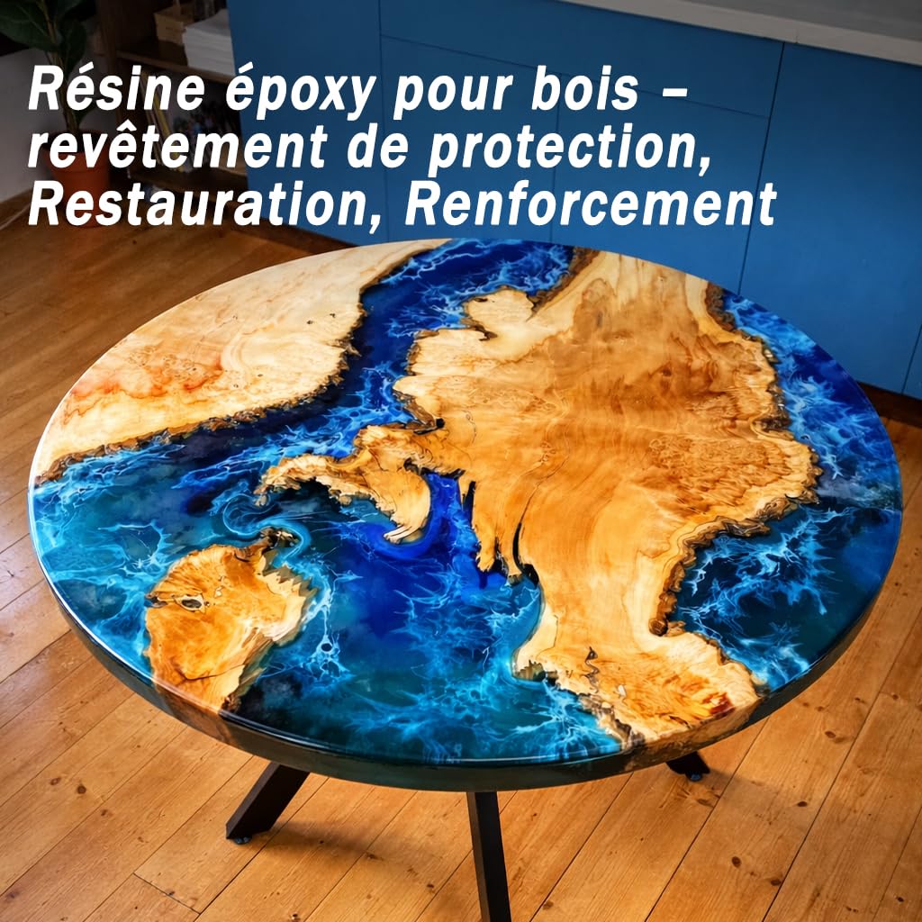 Resin Pro EPOXYWOOD 1,5 KG Résine époxy pour bois - Résine pour revêtement protecteur, restauration, renfort pour bois, fibre de verre et métal