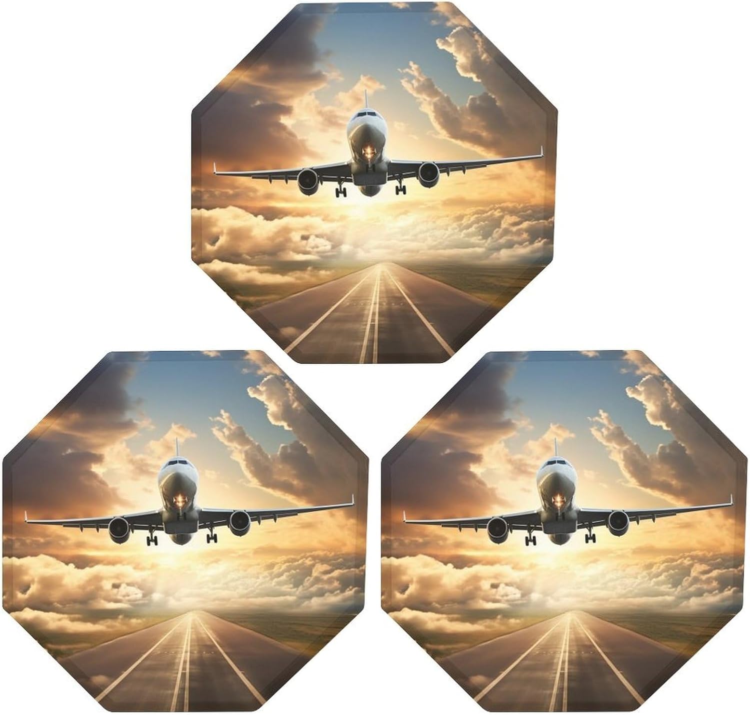 Ctagon Metal Sign for Home, Modern Display Plate for Kitchen, Airplane Plates Accent Hanging Wall Decorations 3PCS for Living Room, Bedroom, Hallway, Hotel