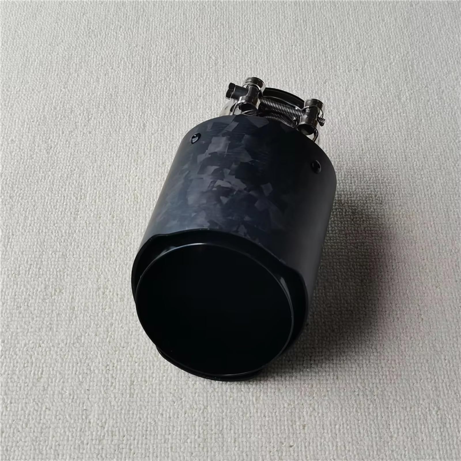 Cola Escape Coche Silenciador Carbono Mate Forjado Para Coche Escape Punta Silenciadores Universales Rectos Acero Inoxidable Boquilla 1 Pieza(ID 67MM OD 101MM)