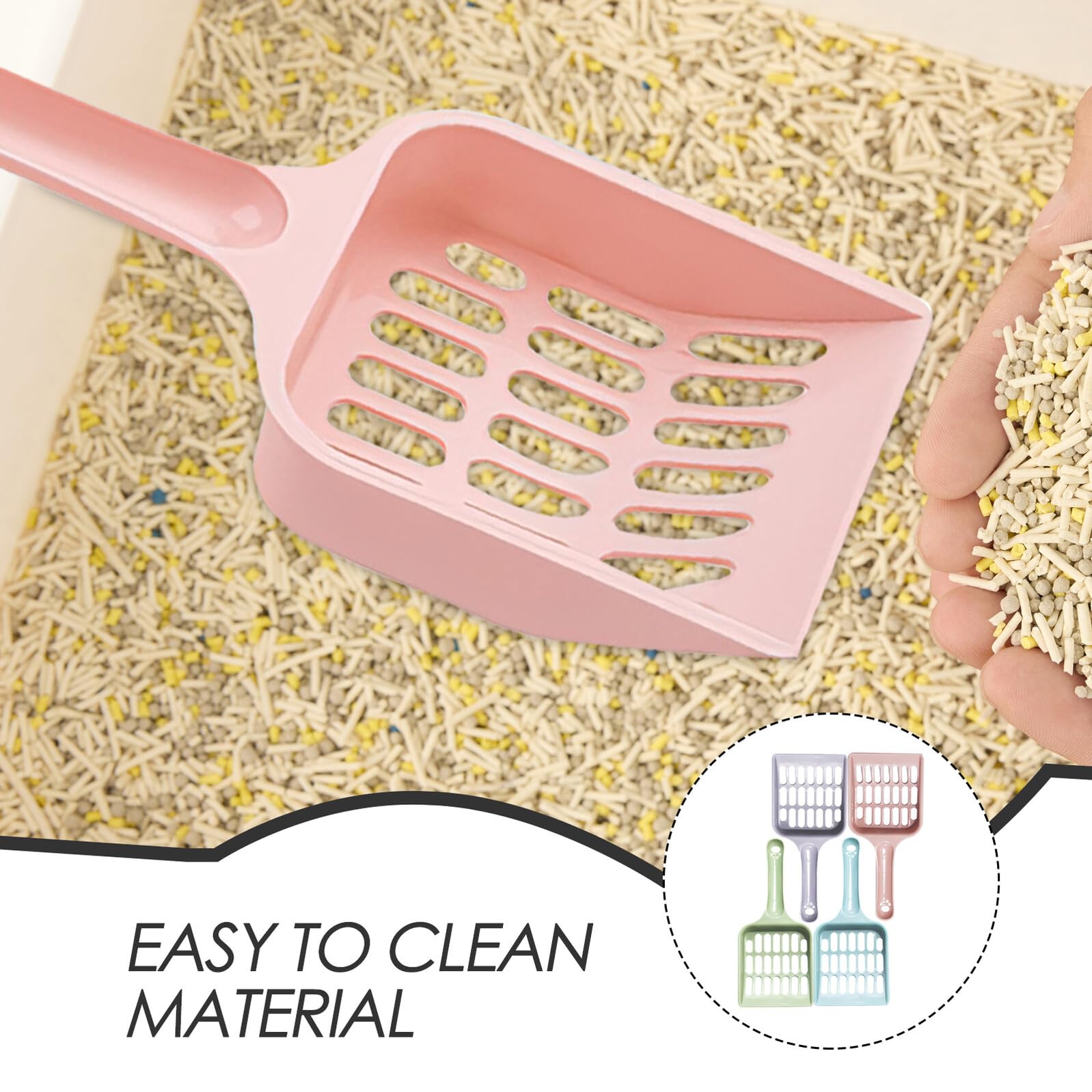 Abaodam 24 Pezzi Paletta Lettiera Gatti in Plastica Setaccio Fine per Pulizia Facile e Veloce Strumento Resistente e Leggero per Lettiera di Gatti e Cuccioli Compatibile con Tutte Le