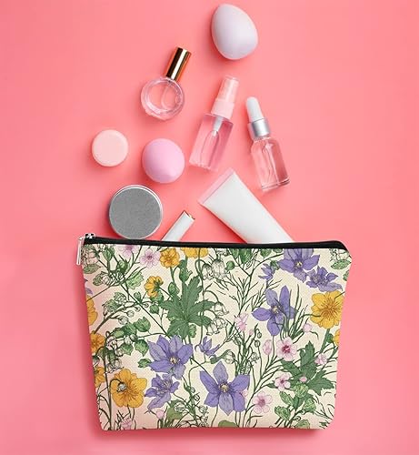 Miniatura 3 de Bolsa de maquillaje floral, bolsa de cosméticos de flores, bolsa de maquillaje estética, bolsa de maquillaje pequeña, bolsa de maquillaje para