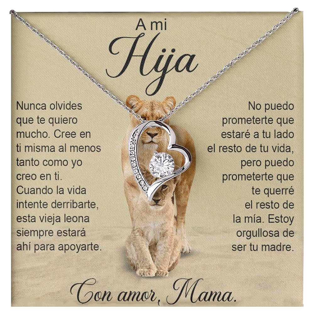 Bramart Collar Mujer A mi Hija Mamá, Plata - Ideas de Regalos para ella, Cumpleaños o Navidad - Estuche con DEDICATORIA…