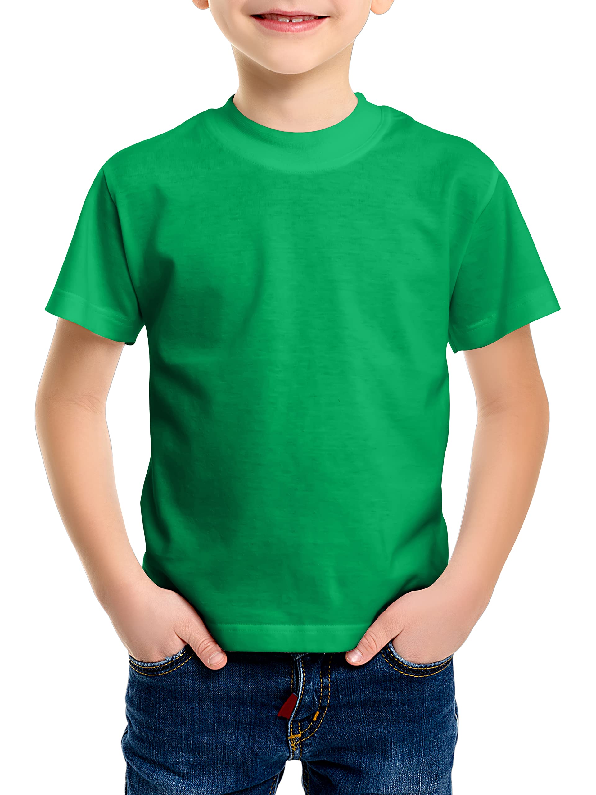 Love My Fashions® Kids Value Weight Crew Neck Plain T-Shirt Short Sleeve Casual Tees for Boys Cotton Tops for Children