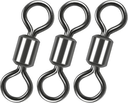 Rolling Barrel Fishing Swivel Black Nickle Fishing Hook Line Connector Fishing Tackle Accessories 30LB to 335LB 50-100pcs