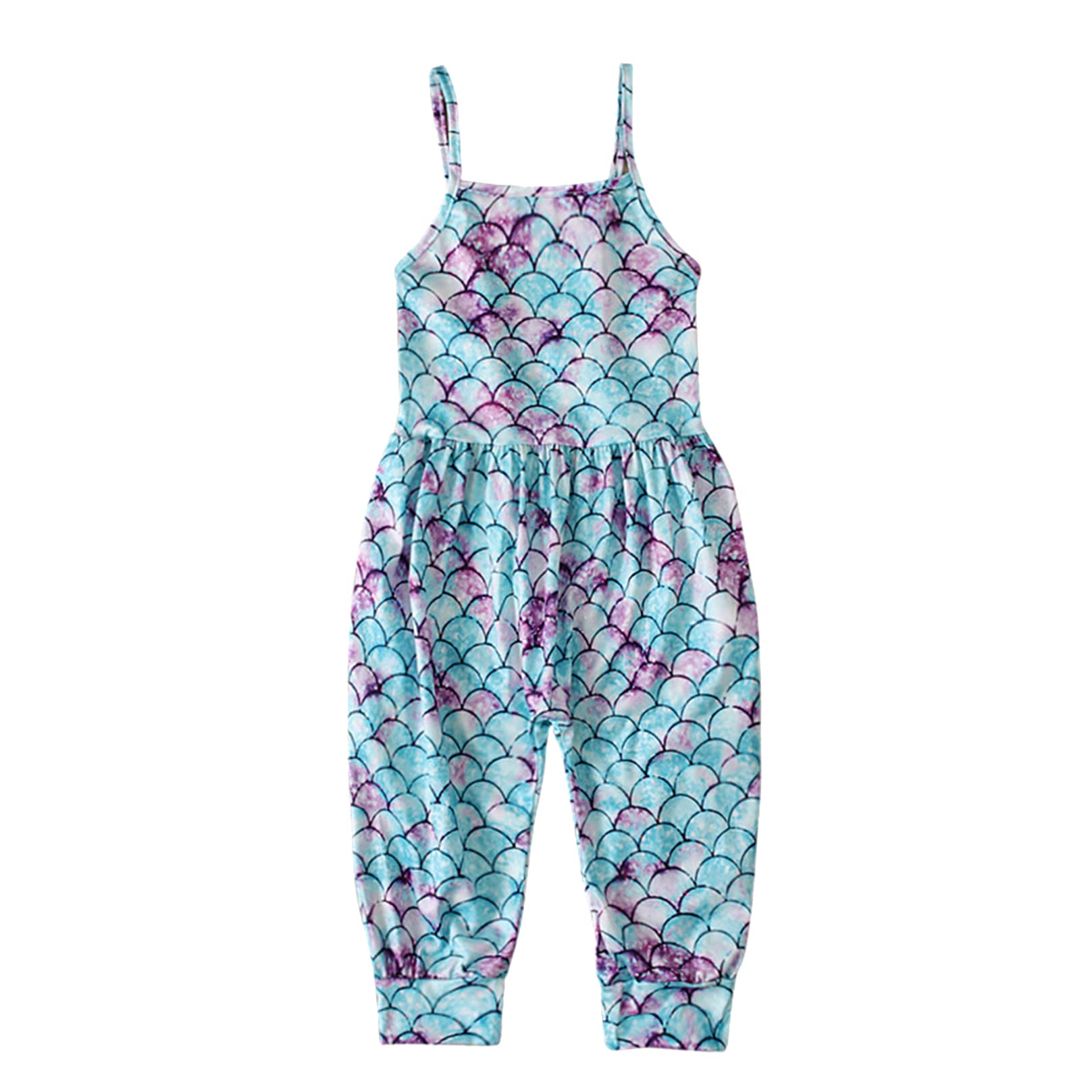 Agoky Peto Niña Niña Pantalones Largos de Verano para Niñas Pequeñas Mono de Tirantes a Raya Espaguetis 2-8Años