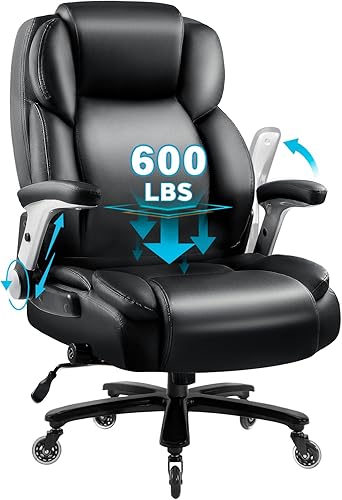 VITESSE Silla de oficina resistente de 500 libras para aliviar el dolor de espalda baja, silla de oficina alta con soporte lumbar ergonómico, silla