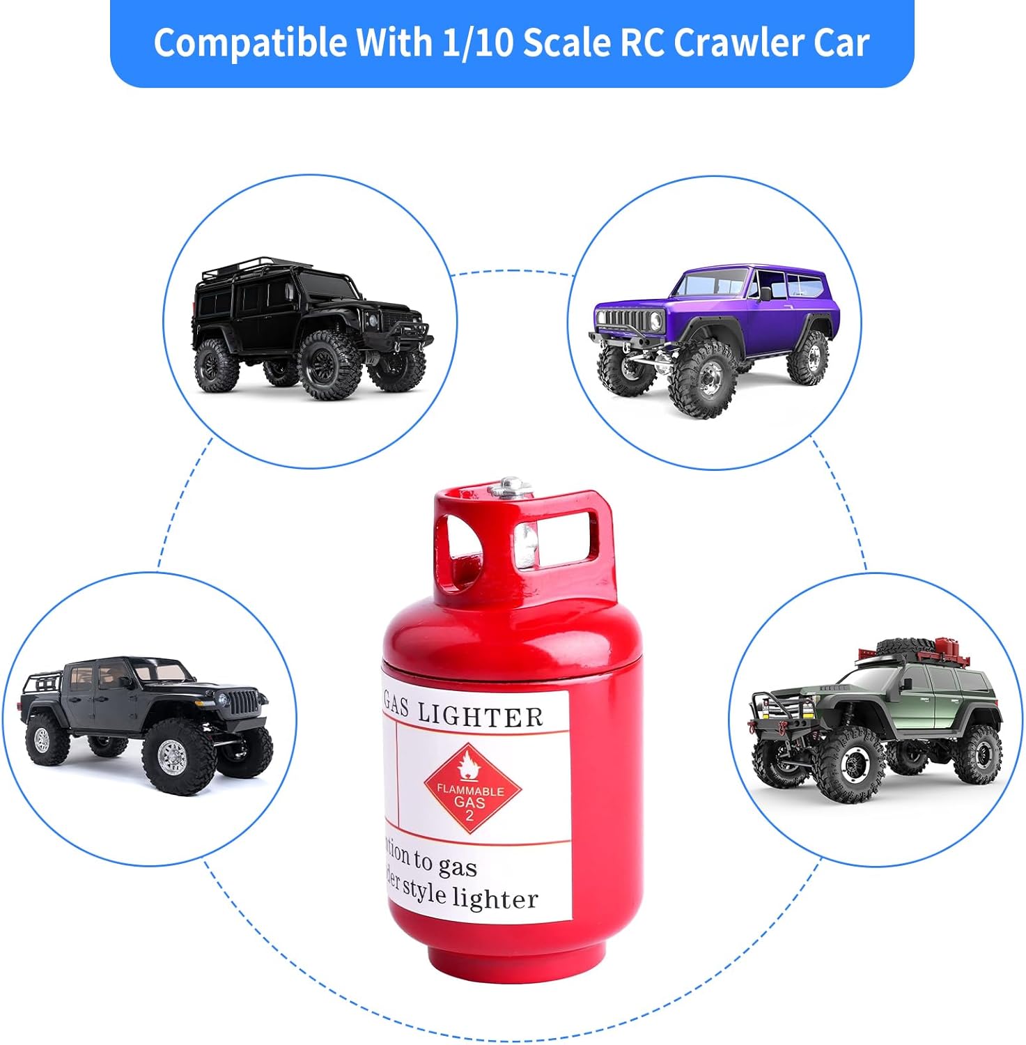 Metal Decoration Mini Gas Tank Simulation for RC Crawler Car Axial SCX10 II Traxxas TRX4 Redcat Gen8 Gen7