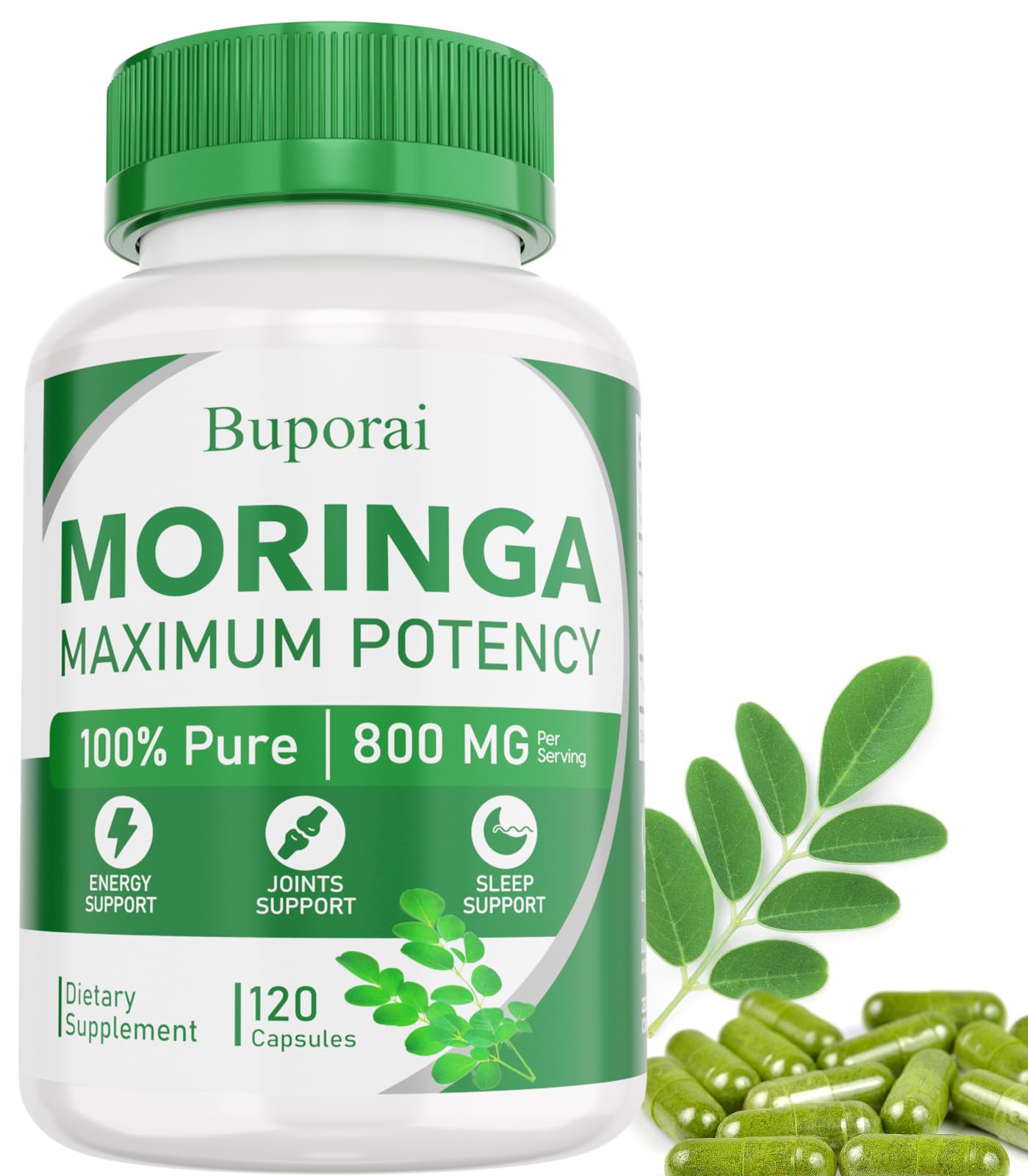 Gélules De Moringa Oleifera 100% Pure - 6000 Mg Par Portion - Soutien Immunitaire & Anti-âge - Neuf