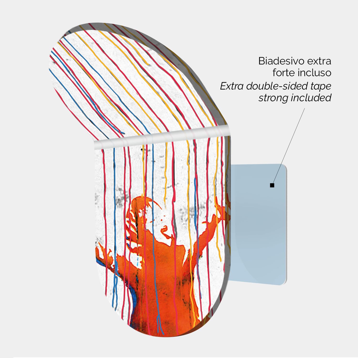 Appendiabiti Adesivi Da Parete Banksy - 6 Pezzi In Acrilico, Design Moderno - Foto 5