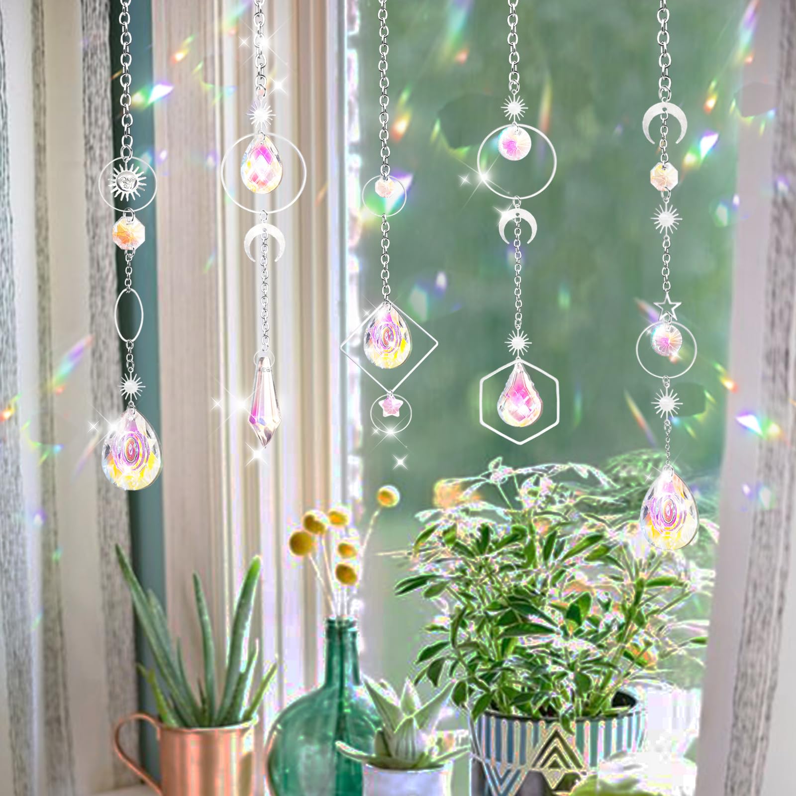 H&D Lot De 12 Pendentifs En Cristal Transparent Pour Lustres En Forme