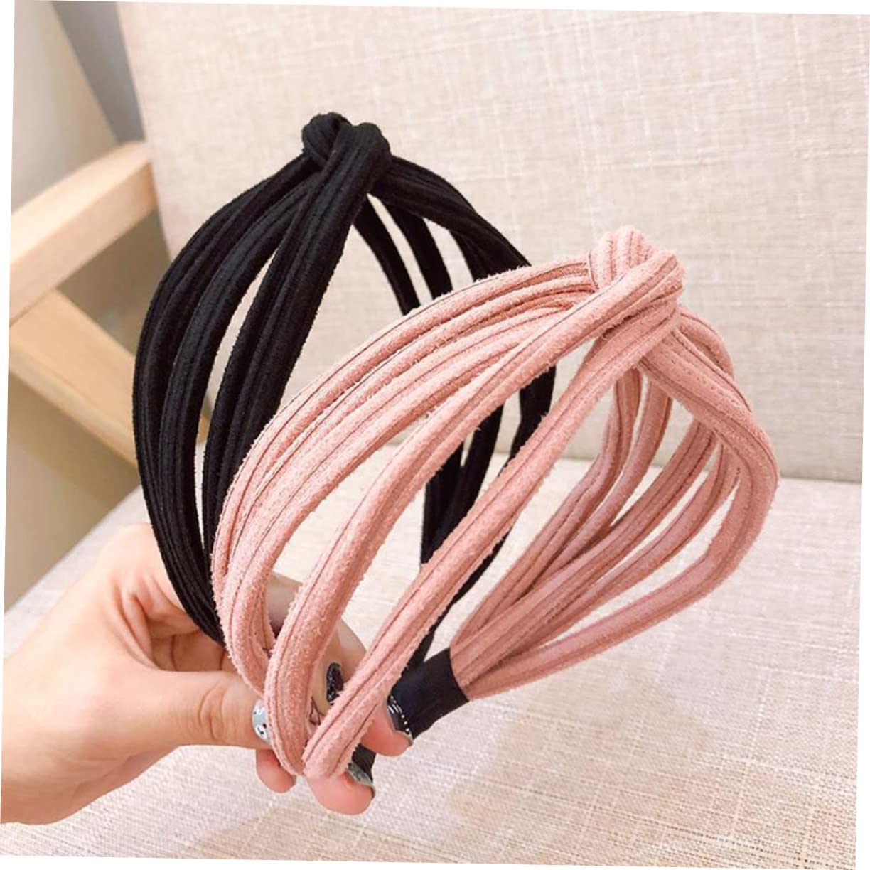 Healeved 12 Pz fascia per barrette hair bow headband hair ribbon bandana Fasce in tessuto di stoffa Fascia per yoga copricapo con incrociato fascia con in maglia maglieria