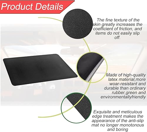 Vista 4 de Paquete de 2 alfombrillas antideslizantes adhesivas mejoradas, goma antideslizante, 10.6 x 5.9 pulgadas, tapete adhesivo universal para tablero