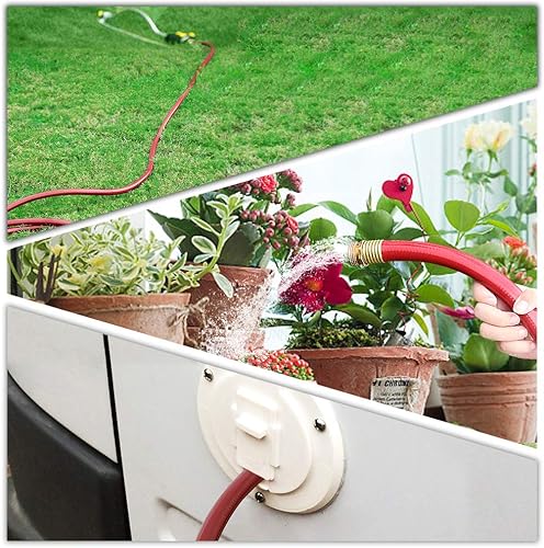 Miniatura 8 de Solution4Patio Homes - Manguera de jardín roja con plomo de 58 pulgadas x 25 pies, sin torceduras, sin fugas, accesorios machohembra, tubo de agua