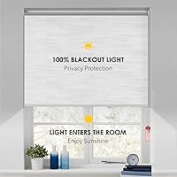 Vista 4 de Homebox - Persianas enrollables 100 % opacas de tela jacquard a rayas, con aislamiento térmico, impermeable, protección UV, con cadena