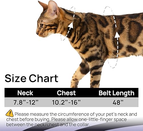 Miniatura 6 de Juego de arnés y correa para gatos, arnés ajustable a prueba de escape, cómodo, suave, ligero, de uso seguro y fácil, arnés para gatos pequeños,
