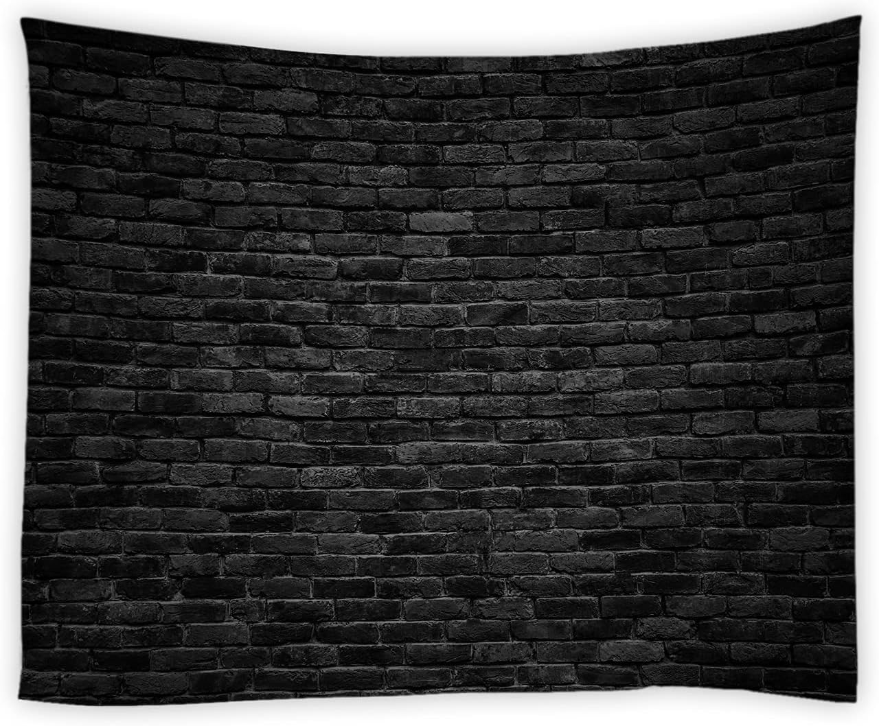 YOZSLGU Black Brick Wall Tapestry Gothic Modern City Building Vintage Decoration Polyester Fabric Wall Hanging Living Room Bedroom Home Decor 90" Wx70 H
