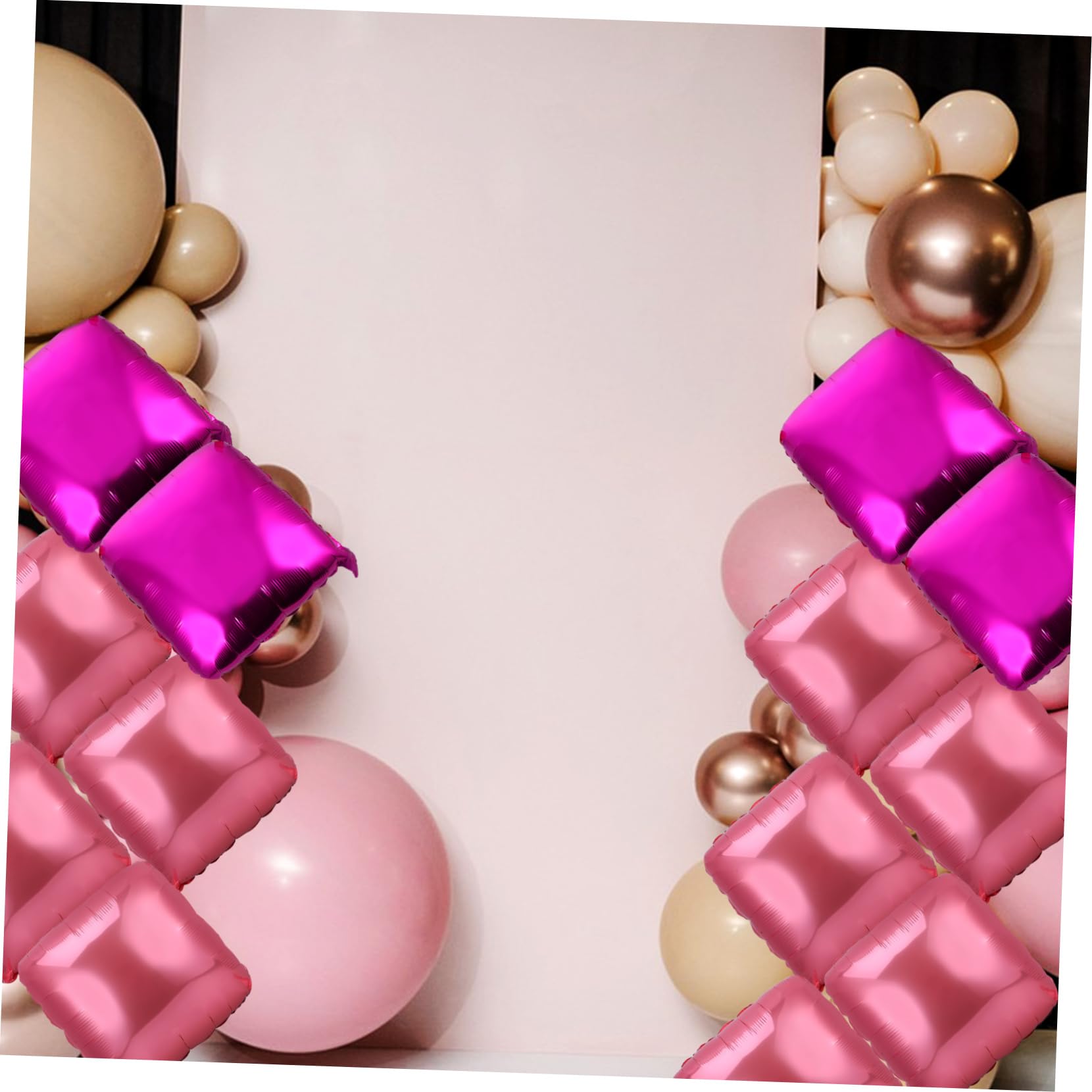 HANABASS 50 Piezas Globos de Aluminio con Cinta para Fondo de Fiesta Globos Cuadrados Inflables Decoración de Fiestas para Shower