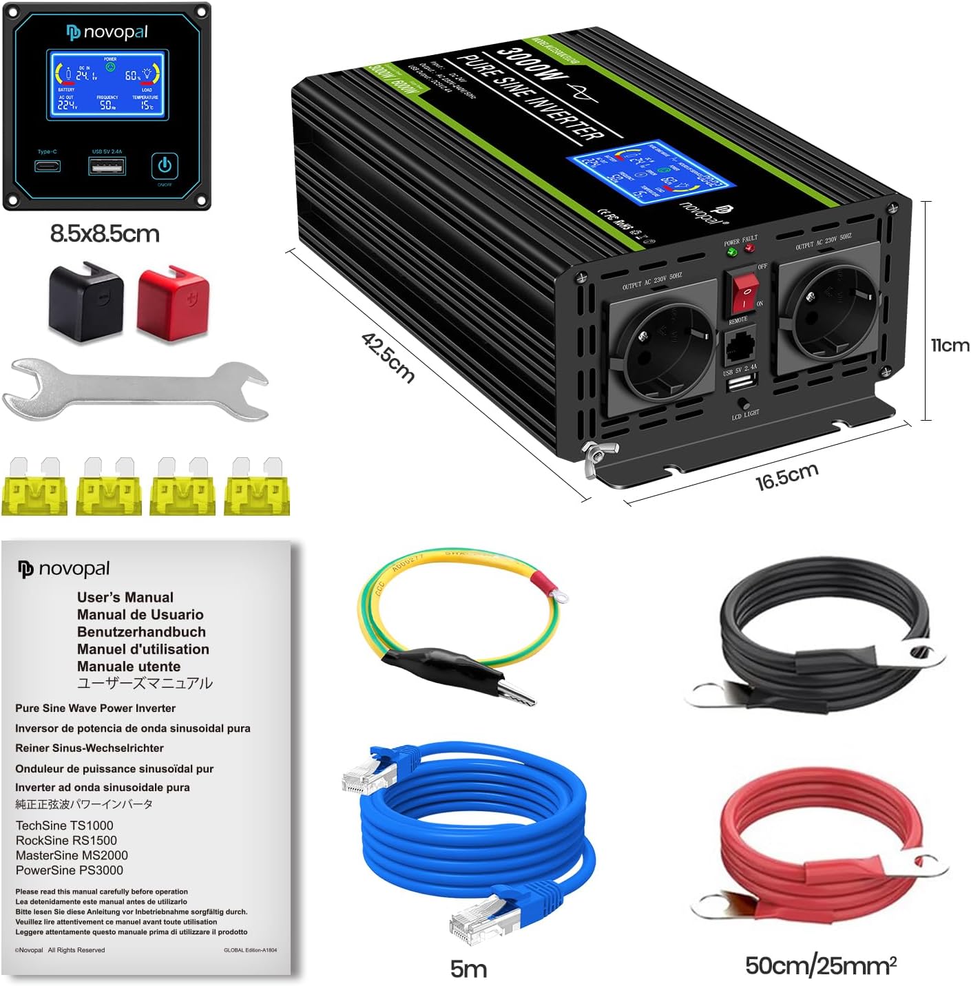 NOVOPAL DLCD3000PEU24 Inverter package contents