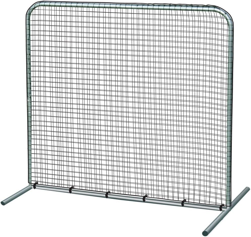 Steel Frame Field Screen, Baseball/Softball Practice Net and Backstop, 10' x 10' Green Polyethylene (PE) Net