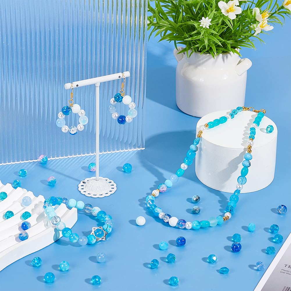 Perline Di Vetro Sfaccettate PH PandaHall - Set 525 Pezzi, 7 Colori Blu, 4 Misure Per Gioielli Fai Da Te - Foto 6