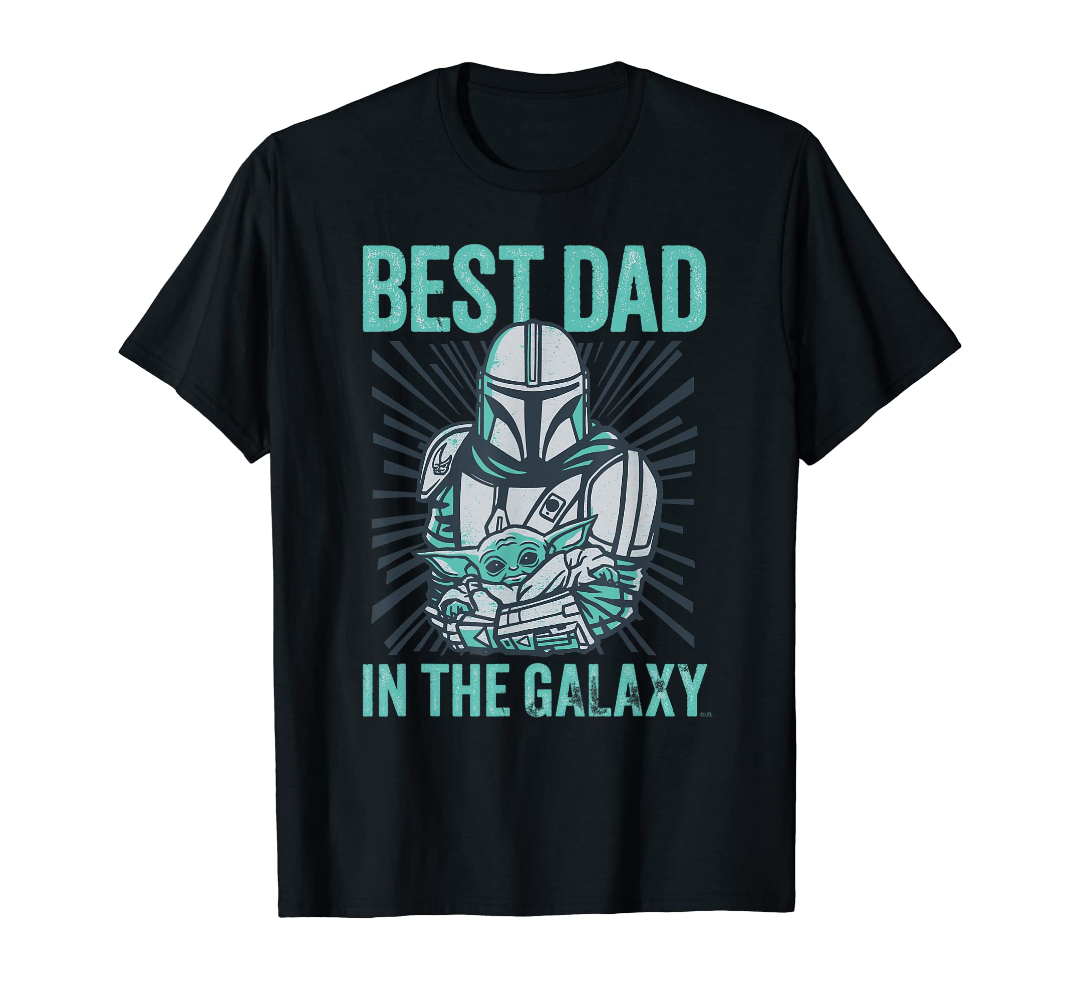 STAR WARSThe Mandalorian and Grogu Best Dad in the Galaxy T-ShirtOEKO-TEX STANDARD 100