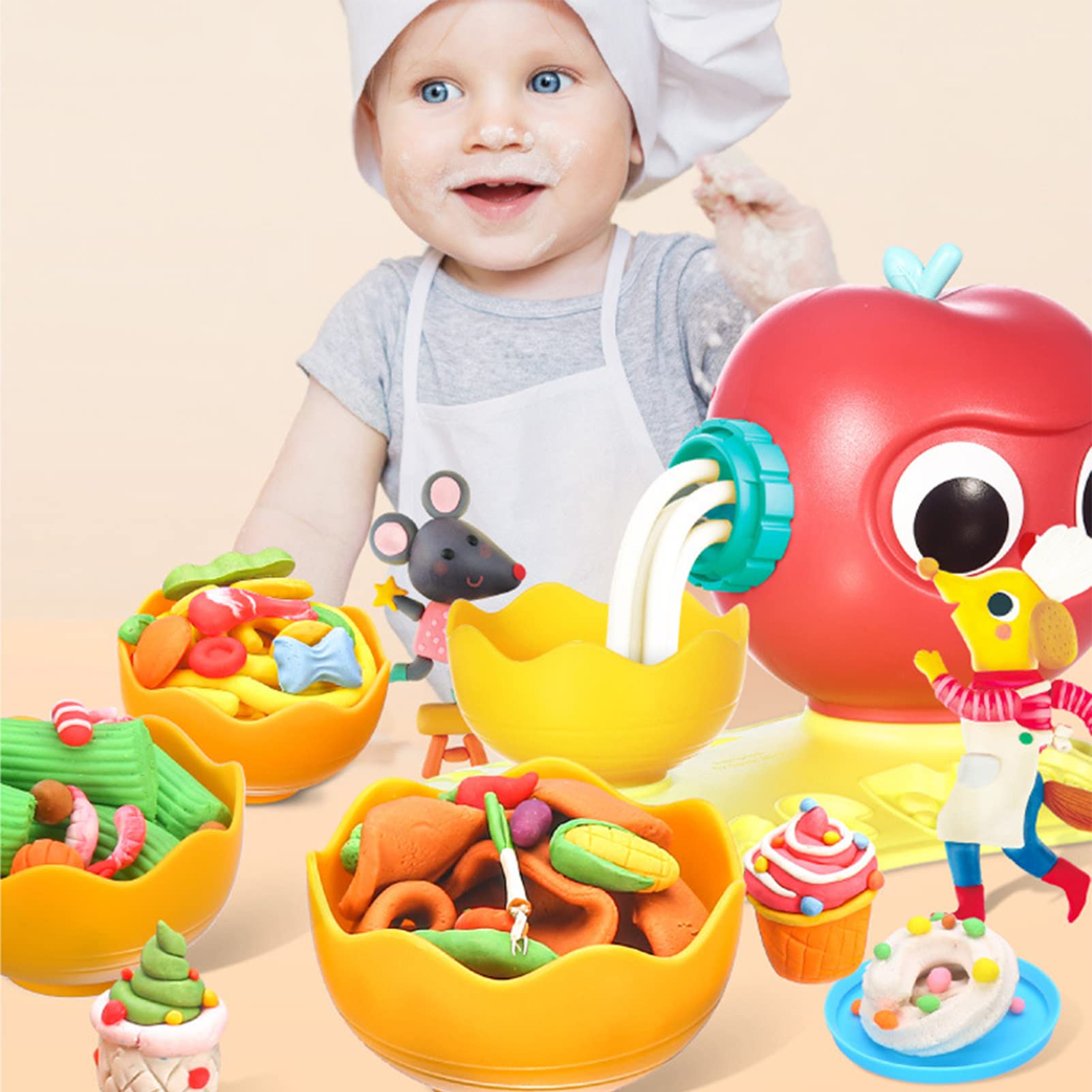Tnfeeon Set di Argilla da Modellare Morbida, Pasta Alimentare Riutilizzabile con da Trasporto da 6 12 24 Colori per lo Sviluppo delle abilità Motorie Fini dei Primi Studenti in Classe Prescolare o