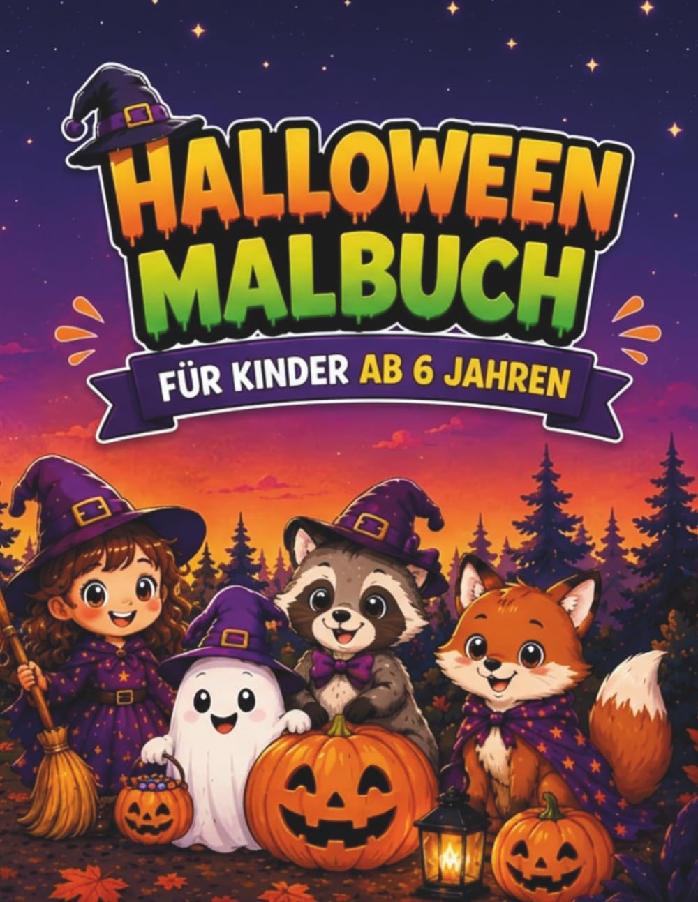 Das große Halloween Malbuch: Für Kinder ab 6 Jahren - Über 60 fröhliche Halloween-Motive - Einseitig bedruckte Seiten