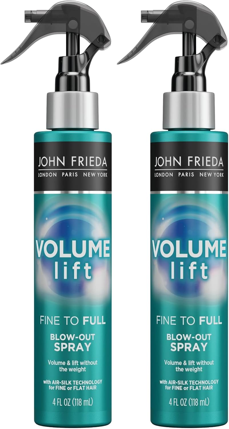 John Frieda Volume Lift Fine to Full Blow-Out Spray for Fine Hair, Safe for Color-Treated Hair, Root Booster Volumizing Spray, 4 Ounces, with Air-Silk Technology (Packaging May Vary) (Pack of 2)