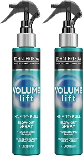 John Frieda Volume Lift - Aerosol de soplado fino a completo para cabello fino, seguro para cabello teñido, spray voluminizador de refuerzo de