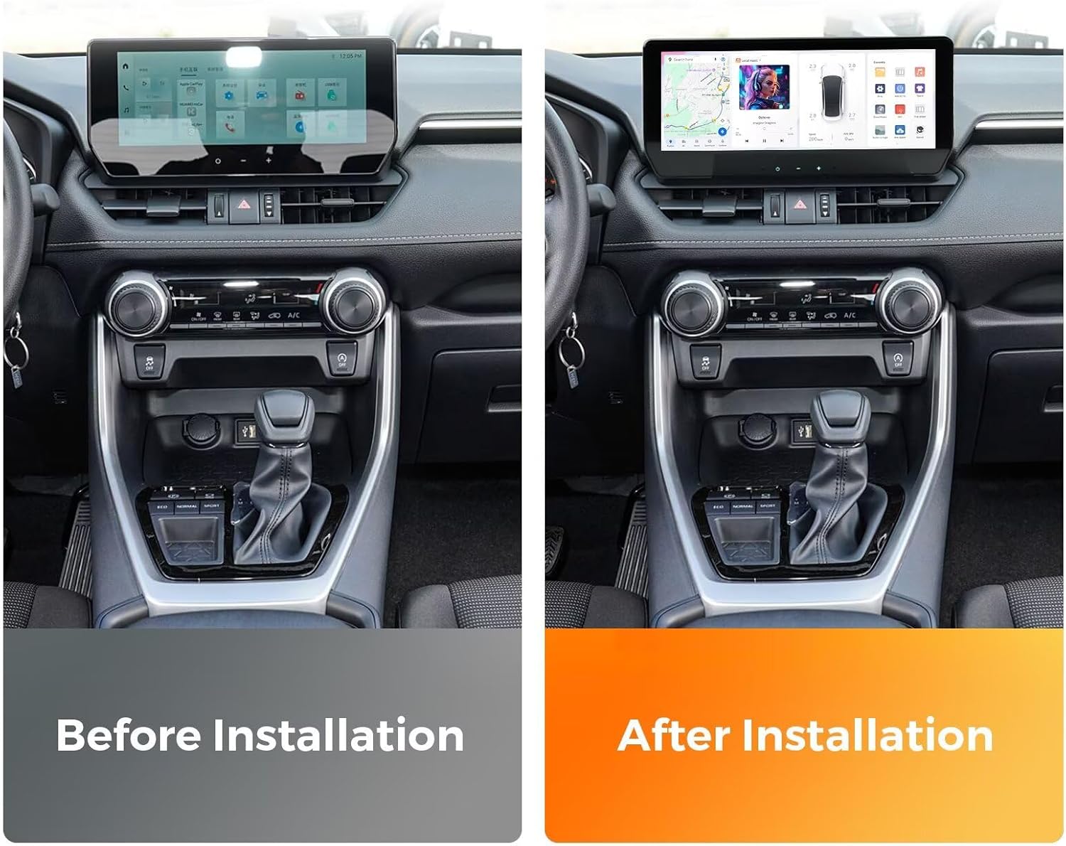 MekedeTech DUDUAUTO DUDU7 Dash Kit for Toyota RAV4 2022 2023 2024,12.3 inch 2K Touch Screen Car Stereo 12G RAM 256G ROM
