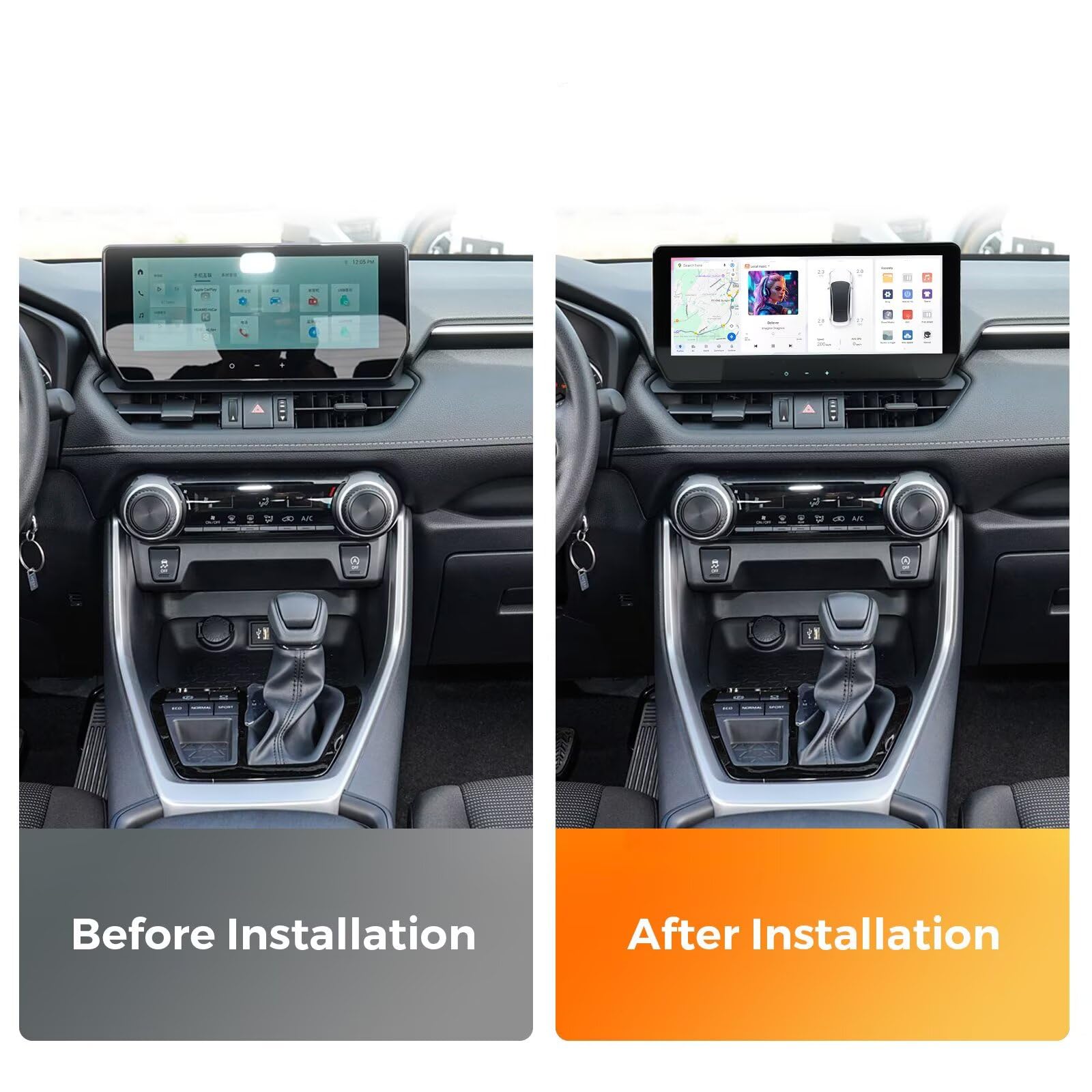 MekedeTech DUDUAUTO DUDU7 Dash Kit for Toyota RAV4 2022 2023 2024,12.3 inch 2K Touch Screen Car Stereo 12G RAM 256G ROM