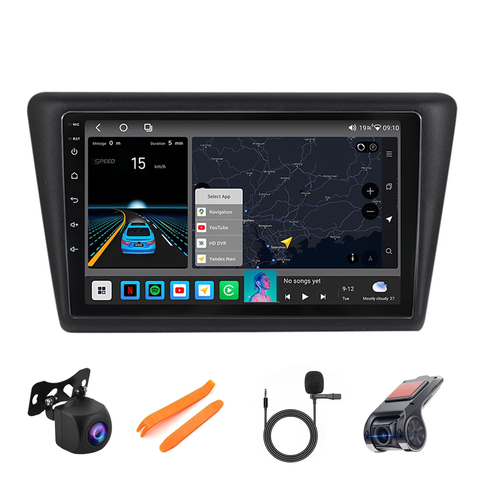 Pantalla para coche Android 12 de 10 pulgadas: soluciona la navegación en tu Skoda Rapid