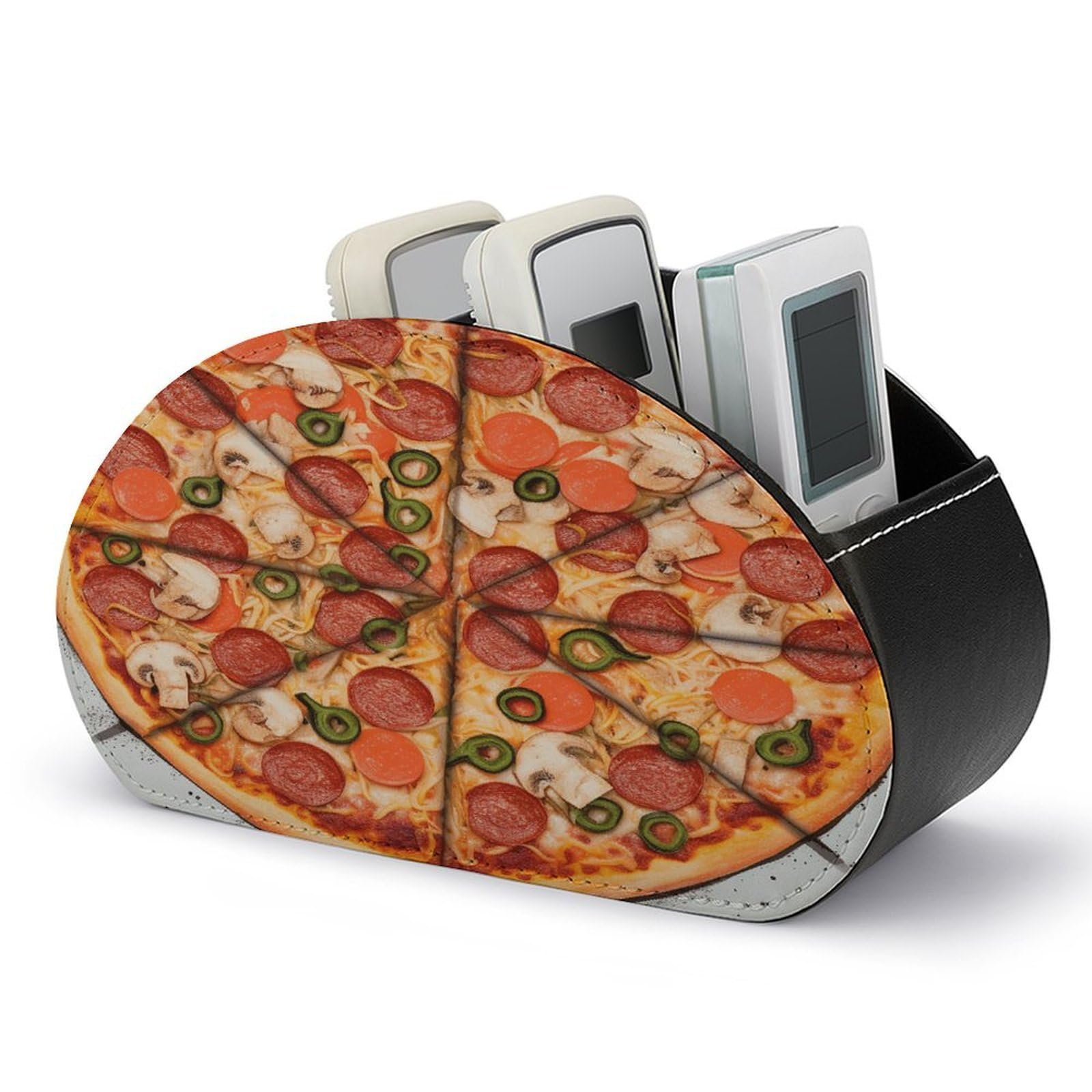 Btcowzrv Style I Love Pizza Remote Control Holder With 5 Compartments