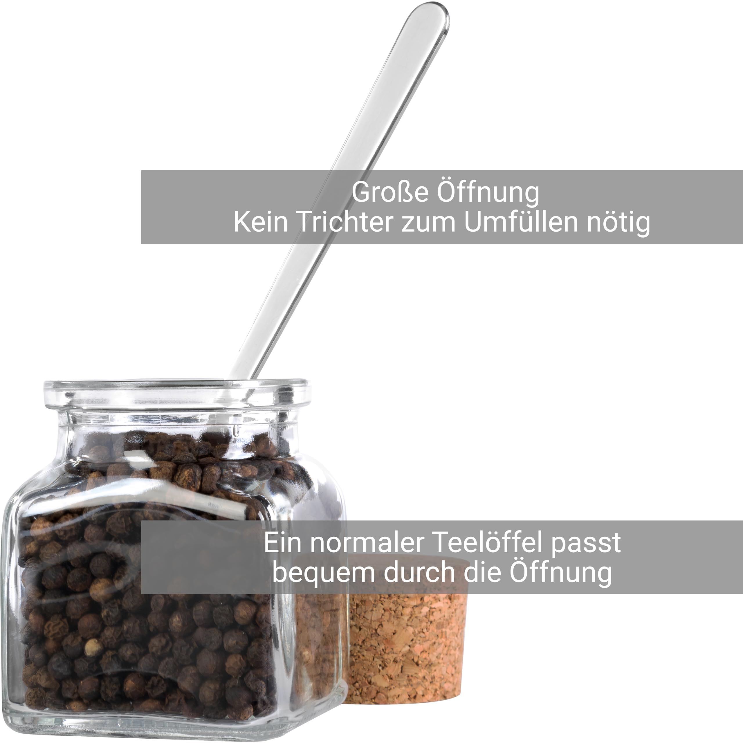30 Stück kleine Gewürzgläser mit Korken, 100ml, 8cm hoch