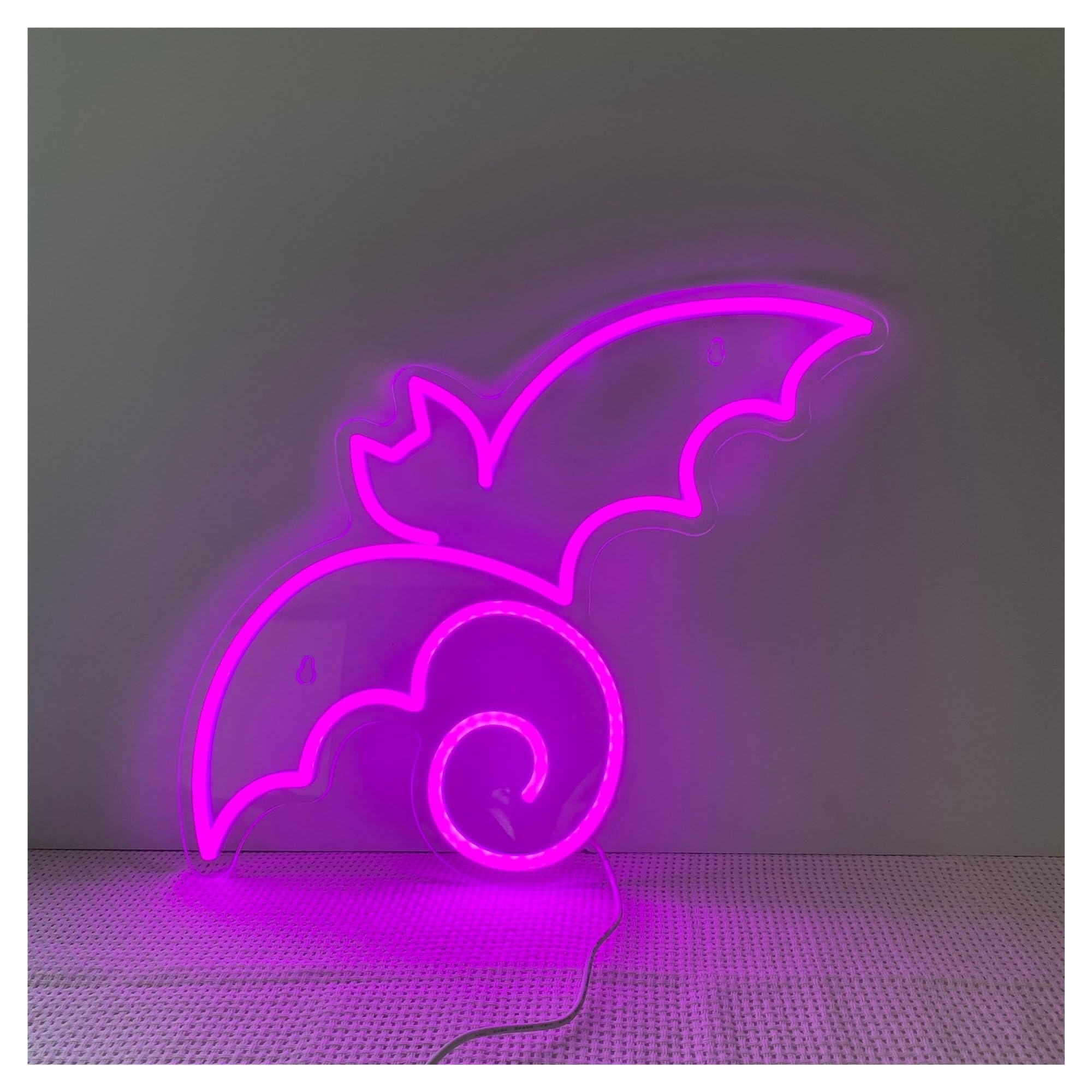 RONGCH Hanging Art Neon Signs Bat Neon Sign, Suitable for Festival Party Decor with Brightness Adjustable 39cmx40cm