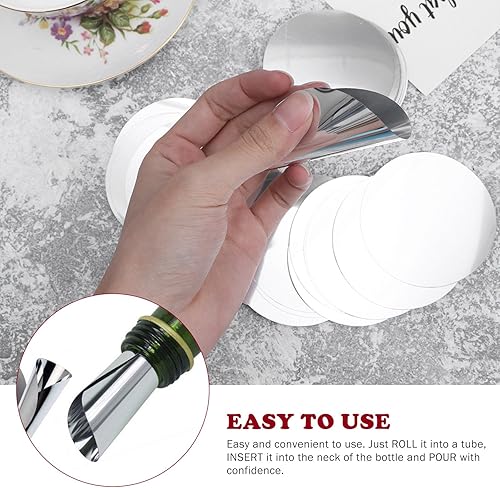 Miniatura 8 de HOMSFOU Copas de vino Difusor de aire a granel Metal Lámina de vidrio de vino vertedor de vino Redondo Eliminadores de sulfato de vino Disco