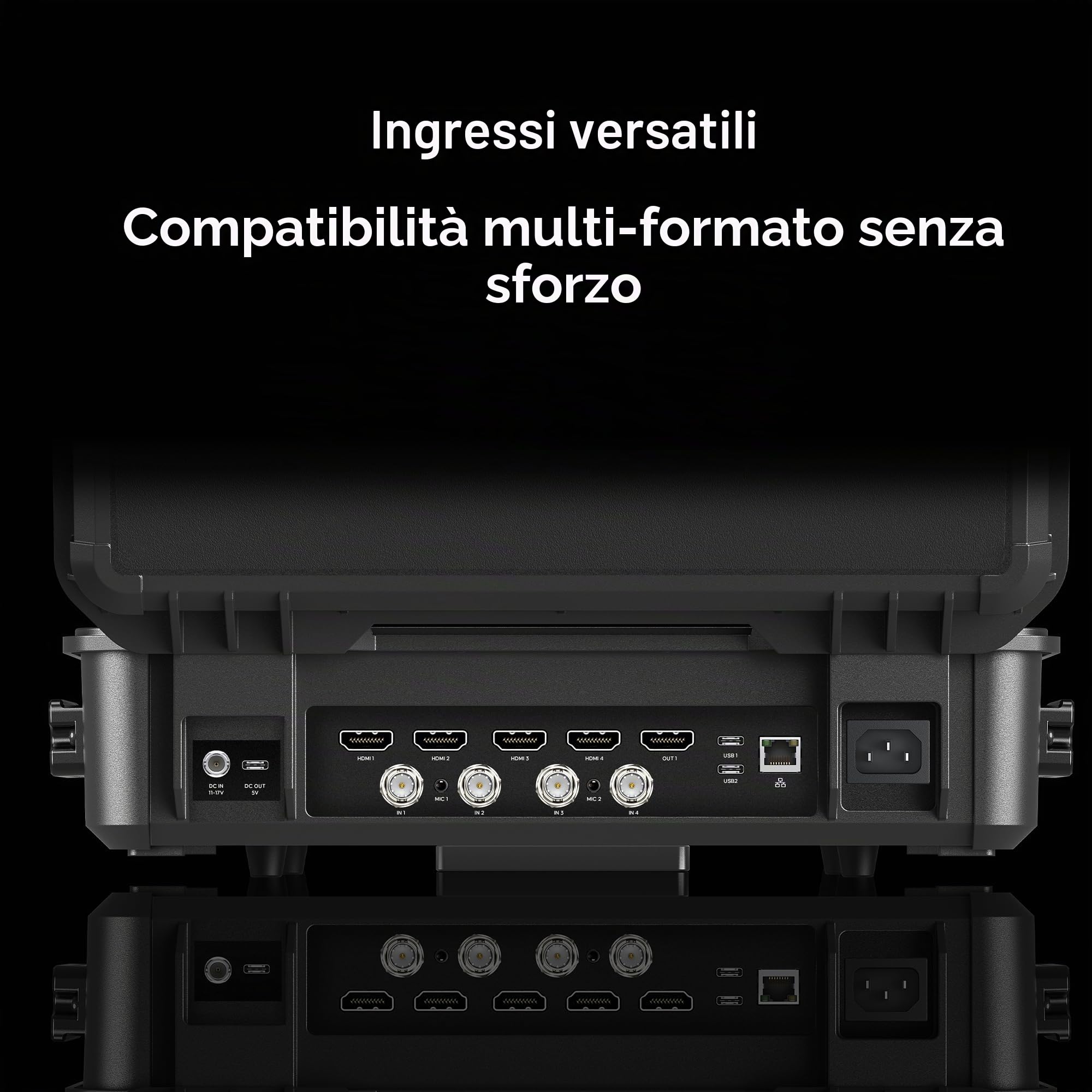 Osee GoStream Duet Kit All in One Pro per Streaming Live, multicamera Mixer Video Switcher, 4 Ingressi HDMI e SDI, USB-C, Monitor da 14 Pollici, Cavo DC-Type-C Integrato, NDI (Attivato Gratuitamente)